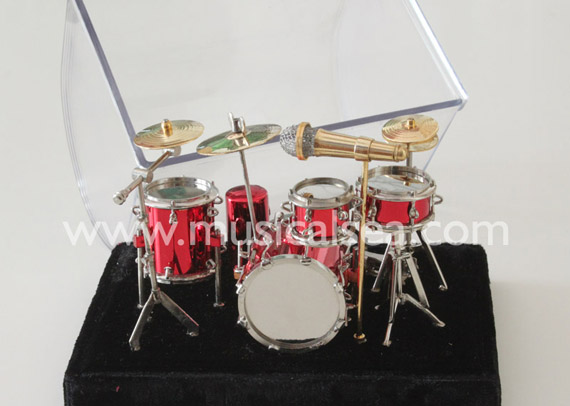 Miniature musical instrument 5pcs Red drums per set